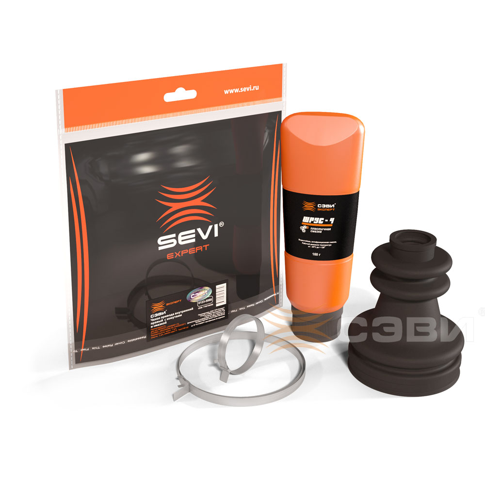 SEVI 6123-5068 Чехол привода внутренний правый с хомутами и смазкой 160 гр. для ам RENAULT: Logan (07-13), Clio (98-), Megane (96-03), Kangoo (97-) 